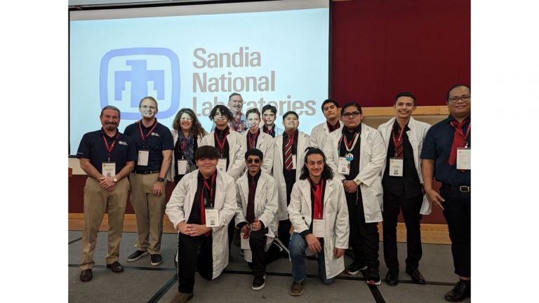 Group photo of Grants High School team. One of the winning teams, sponsored by Sandia National Laboratories. (Courtesy photo)