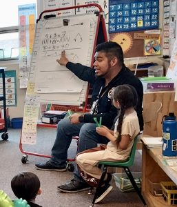 Bryan Cruz teaches a first grade bilingual class at Ramirez Thomas Elementary School in Santa Fe, NM.
